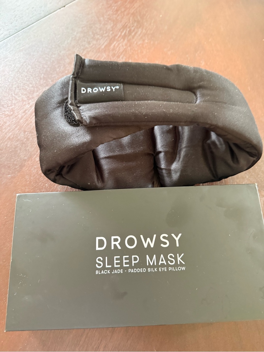 Drowsy Black Silk Padded Sleep Mask - Picture 2 of 3